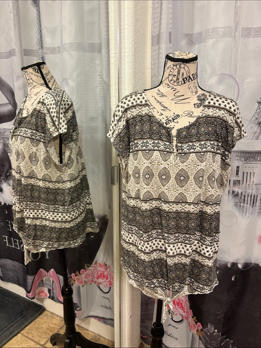 Lucky Brand Short Sleeved Boho Blouse